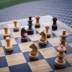 木国际象棋董事会业务策略的想法概念背景
