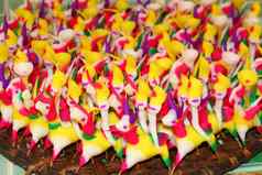 托赫传统的玩具越南使彩色的大米粉