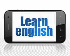 学习概念智能手机学习英语显示