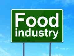 行业概念食物行业路标志背景