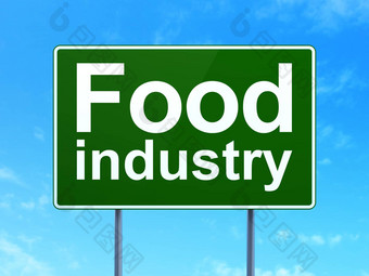 行业概念食物行业路标志背景