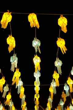 传统的灯笼北部泰国风格节日晚上