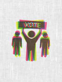 政治概念选举运动织物纹理背景