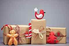 礼物盒子手工艺堆栈圣诞节装饰