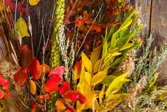 色彩斑斓的秋天花束
