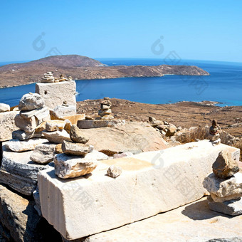 寺庙提洛岛<strong>希腊</strong>历史卫城毁了