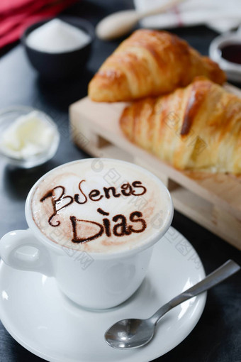 早餐卡布奇诺咖啡设计布宜诺斯艾利斯天