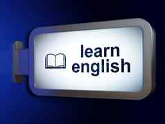 研究概念学习英语书广告牌背景