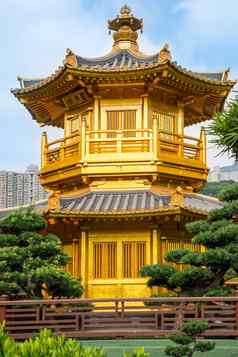 美丽的金宝塔中国人风格体系结构南丽安