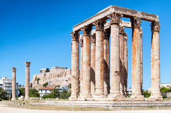 寺庙奥林匹斯山的宙斯Acropolois雅典