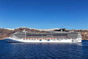 msc想象力巡航船圣托里尼岛岛爱琴海海