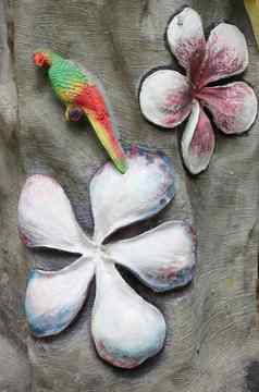 花鸟雕像泰国艺术