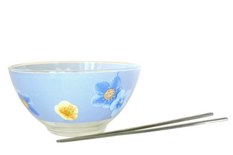 蓝色的杯钢筷子