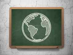 教育概念全球黑板背景