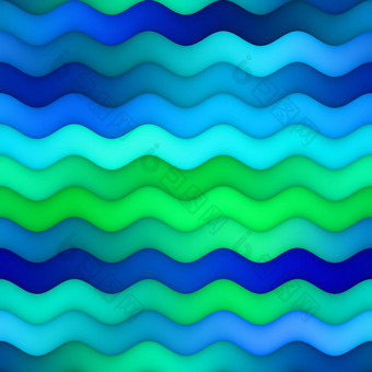 光栅无缝的水平波浪蓝色的绿色梯度行水纹理