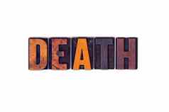 死亡概念孤立的凸版印刷的类型