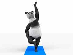 动物字符人士熊猫瑜伽
