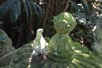 雕塑覆盖莫斯花园