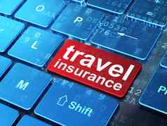 保险概念旅行保险电脑键盘背景
