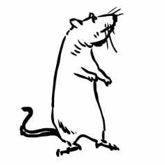 徒手画的草图插图老鼠鼠标