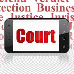 法律概念智能手机法院显示