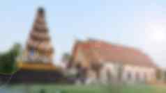 古老的什么占thewi寺庙具有里程碑意义的lamphun泰国