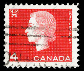 邮票印刷加拿大显示女王伊丽莎白