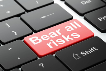 保险概念熊风险电脑键盘背景