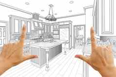 手框架自定义厨房设计画
