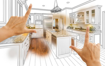 手框架自定义厨房设计画照片联合