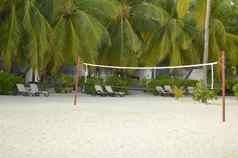 海滩排球网海滩太阳椅子