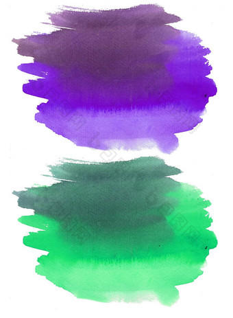 绿色紫罗兰色的水彩背景<跨transmark跨度>