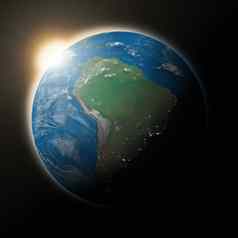 太阳南美国地球地球