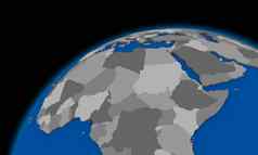 中央非洲地球地球政治地图