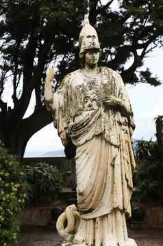 雕像密涅瓦花园别墅的穆里尼portoferraio意大利