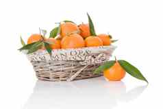 Mandarines白色木篮子