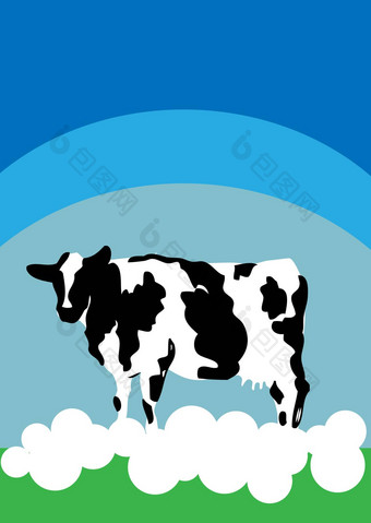 牛背景自然动物农场卡海报