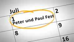 彼得保罗节日7月德国语言