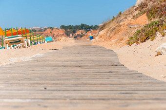 木路径边缘海滩葡萄牙