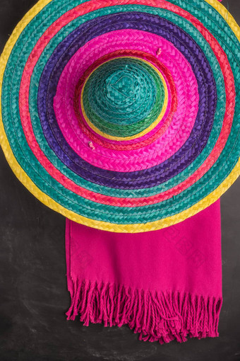 墨西哥背景帽子毯子
