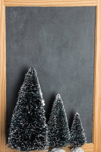 空白乡村圣诞节黑板板岩圣诞节树