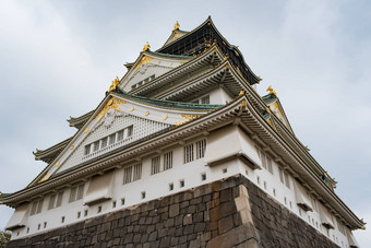 大阪城堡多云的天空雨秋天大阪<strong>日本</strong>