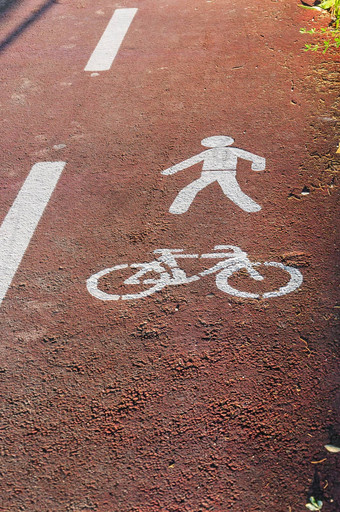 自行车行人路径迹象
