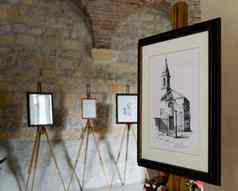 展览绘画罗马式修道院维拉诺瓦