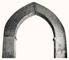 砖指出拱古老的本笃会的修道院