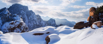 拉克山山冬天著名的山南韩国