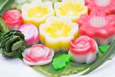 幻想椰子果冻泰国甜点玫瑰形式