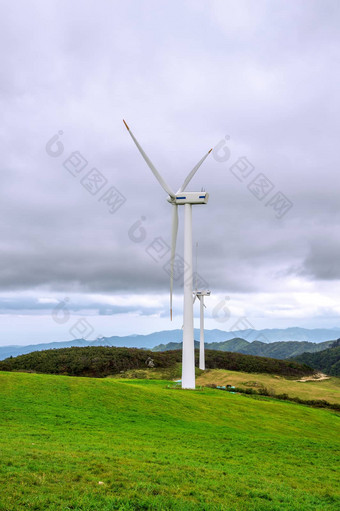 风涡轮机生成电生态绿色校园南韩国大瓜岭三羊牧场