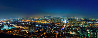 全景市中心城市景观首尔塔首尔南
