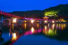 色彩斑斓的桥沃林京桥晚上安东韩国
